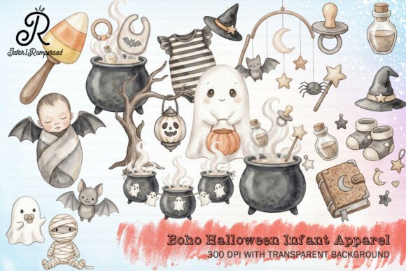 Download Boho Halloween Infant Apparel Clipart - Boho Collection